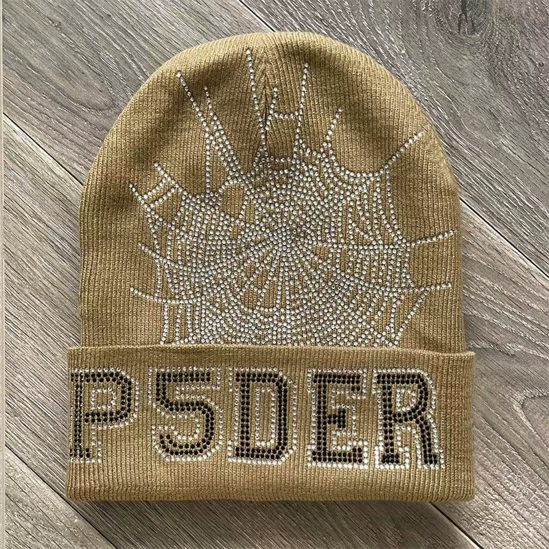 Sp5der worldwide 555555 unisex rhinestone knitted yarn cold hat (7)