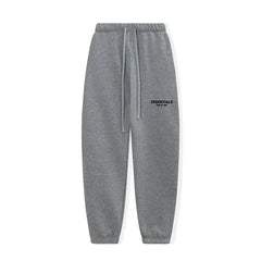 FOG ESSENTIALS Fashion High Street Letter Plush Autumn/Winter Casual Plush Hooded Sweatshirt Pants Set for Men (6)