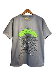Sp5der European and American high street hip-hop trend brand unisex creative print summer loose cotton short sleeved T-shirt fog (5)