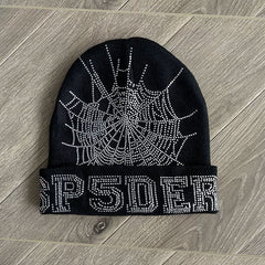 Sp5der worldwide 555555 unisex rhinestone knitted yarn cold hat (2)