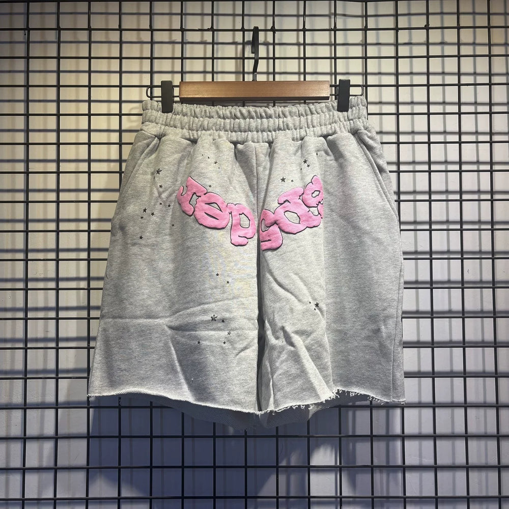 Sp5der shorts American trendy ins niche versatile sweet spider web 555 digital design cartoon summer pants (1)