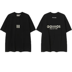 ESSENTIALS Short sleeved T-shirt European and American High Street FOG Double Line Men's and Women's American Trendy Brand Pure Cotton Round Neck Loose Set (13)