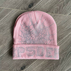 Sp5der worldwide 555555 unisex rhinestone knitted yarn cold hat (3)