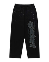 Sp5der P*nk V2 Rhinestone Sweatpants Black