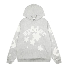 Sp5der Star Print Tracksuit — Grey