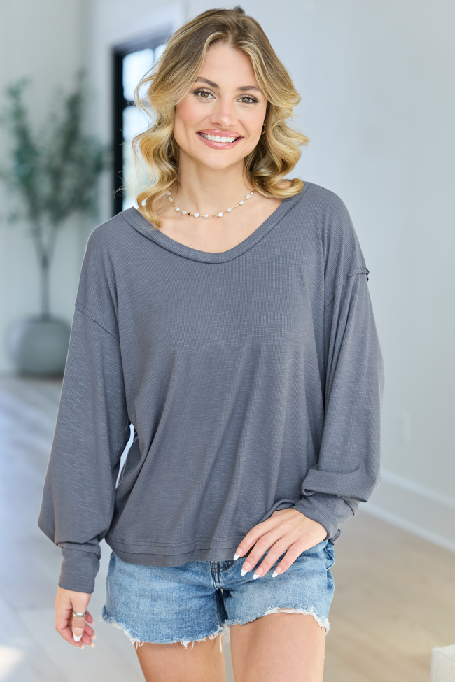 Kendall Grey Scoop Neck Tunic SALE