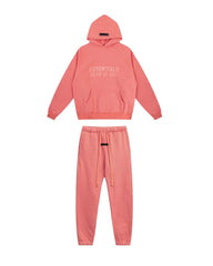 Fear of God Essentials Double Line Hoodie & Sweatpants Set Coral