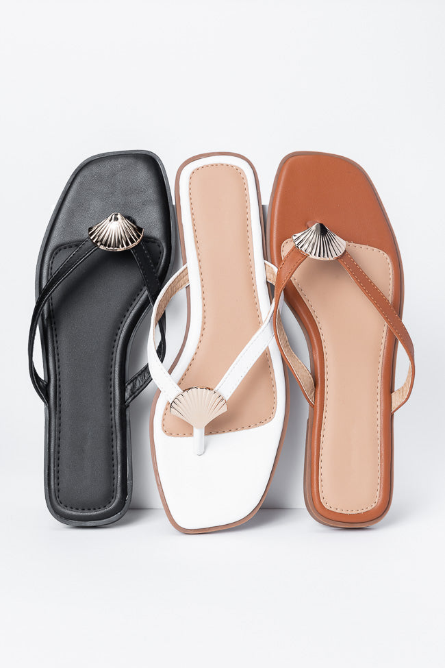 Olivia White Flip Flops