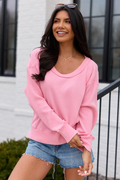 Rue Pink Thermal Long Sleeve Top
