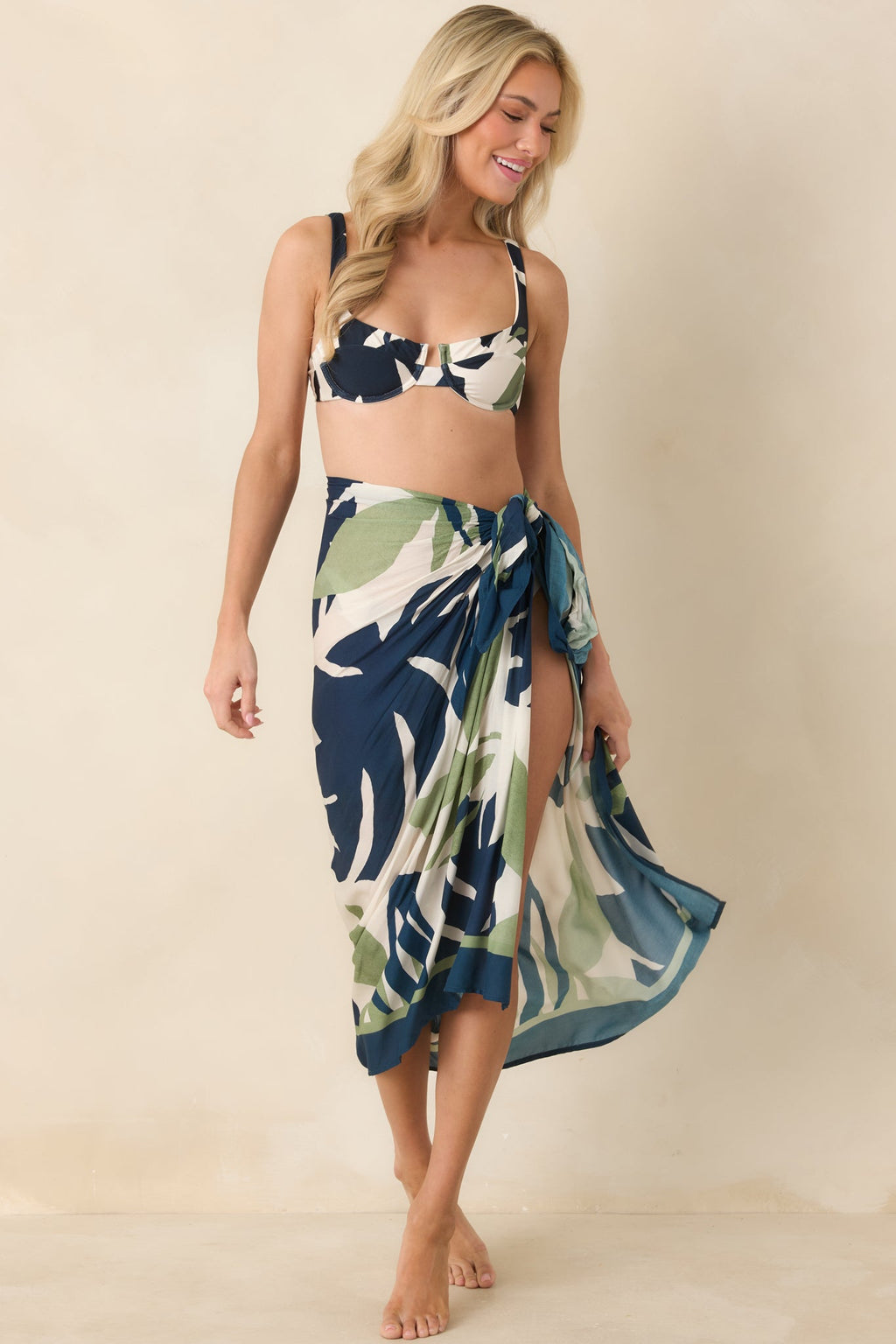 MINKPINK Azure Green & Blue Palm Leaves Sarong