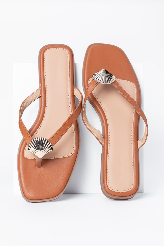 Olivia Tan Flip Flops