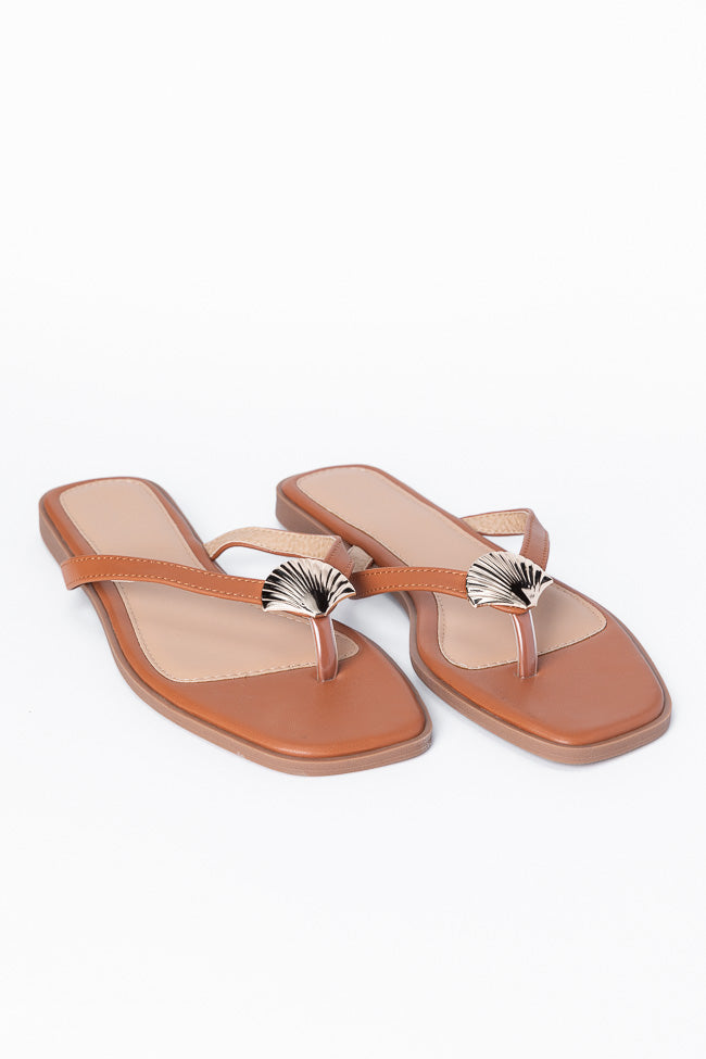 Olivia Tan Flip Flops