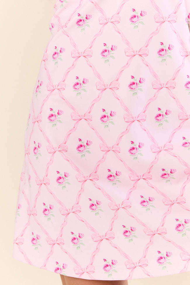 Active Vibe Pink Roses and Bows Active Dress