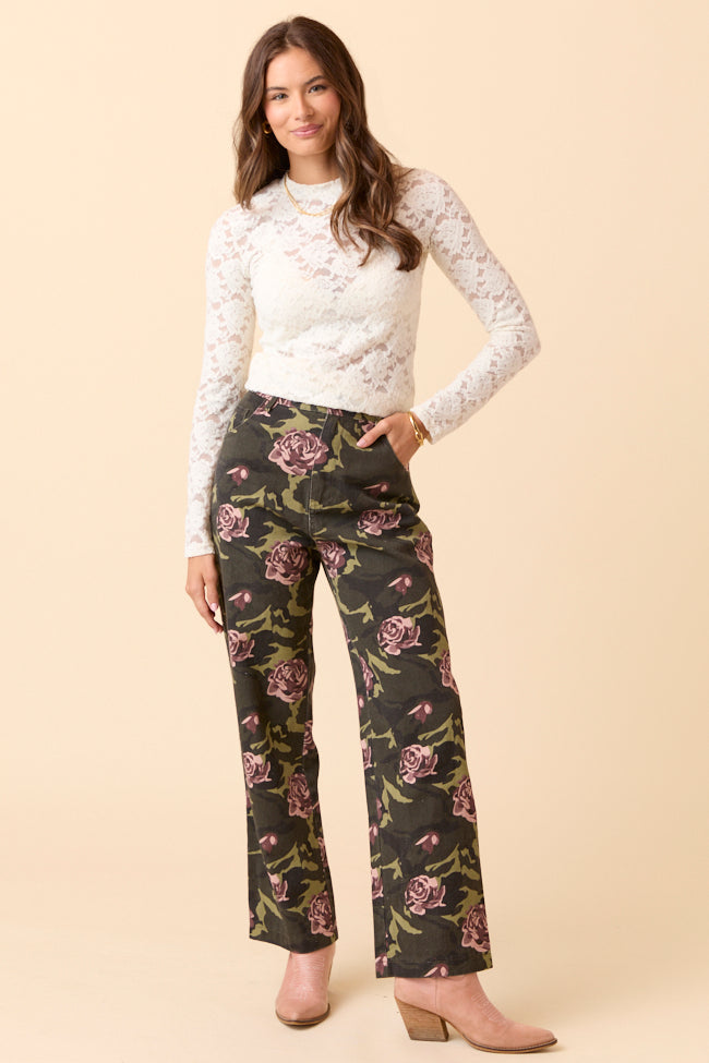 Gabbie Floral Camo Wide Leg Jeans FINAL SALE