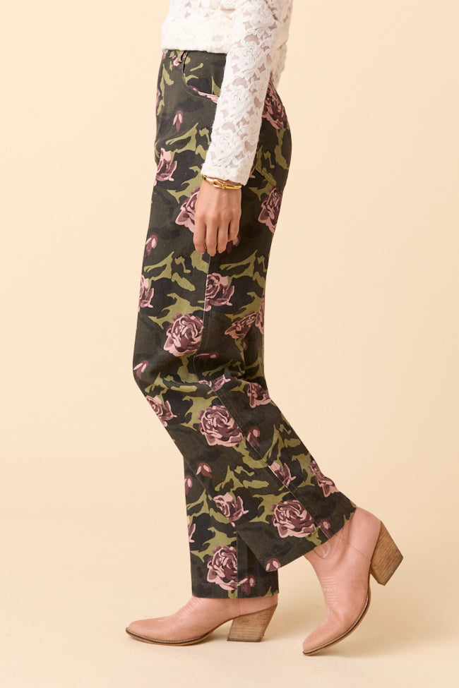 Gabbie Floral Camo Wide Leg Jeans FINAL SALE