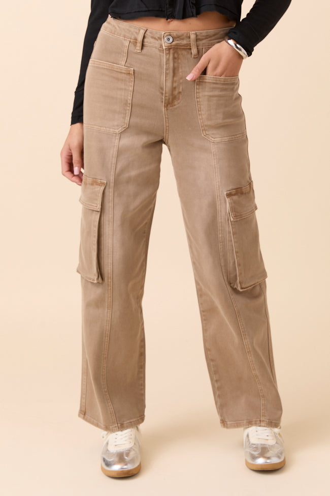 Edith Vintage Khaki High Rise Wide Leg Jeans FINAL SALE