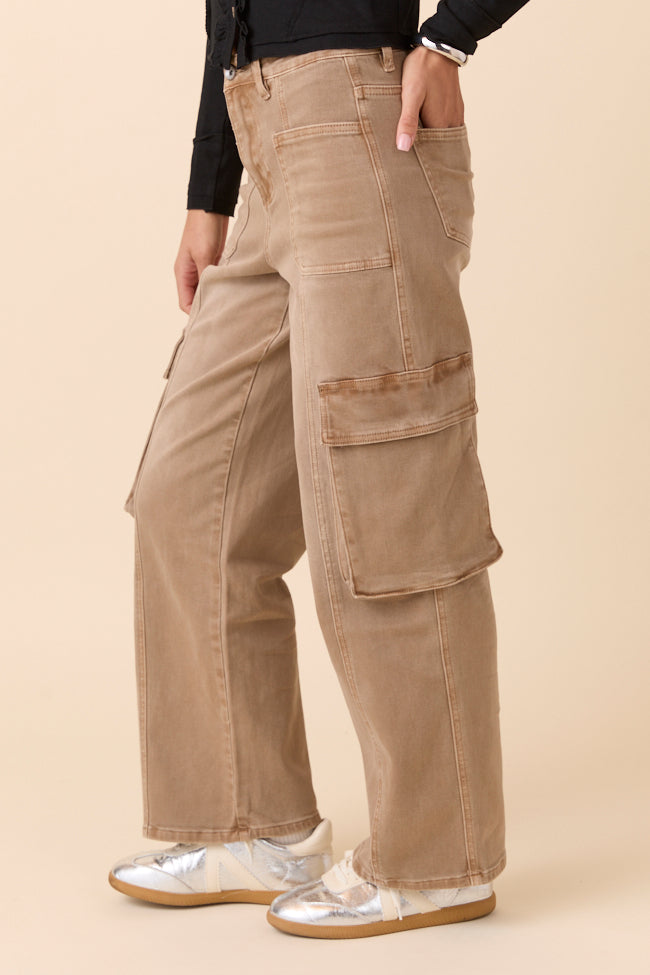 Edith Vintage Khaki High Rise Wide Leg Jeans FINAL SALE
