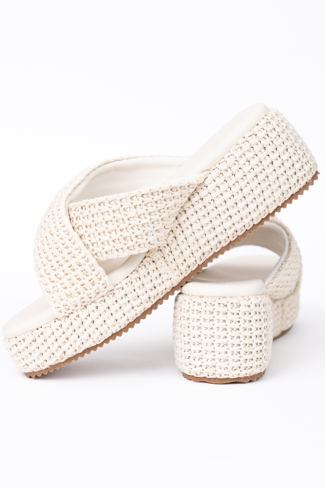 Clementine Ivory Cross Platform Sandals