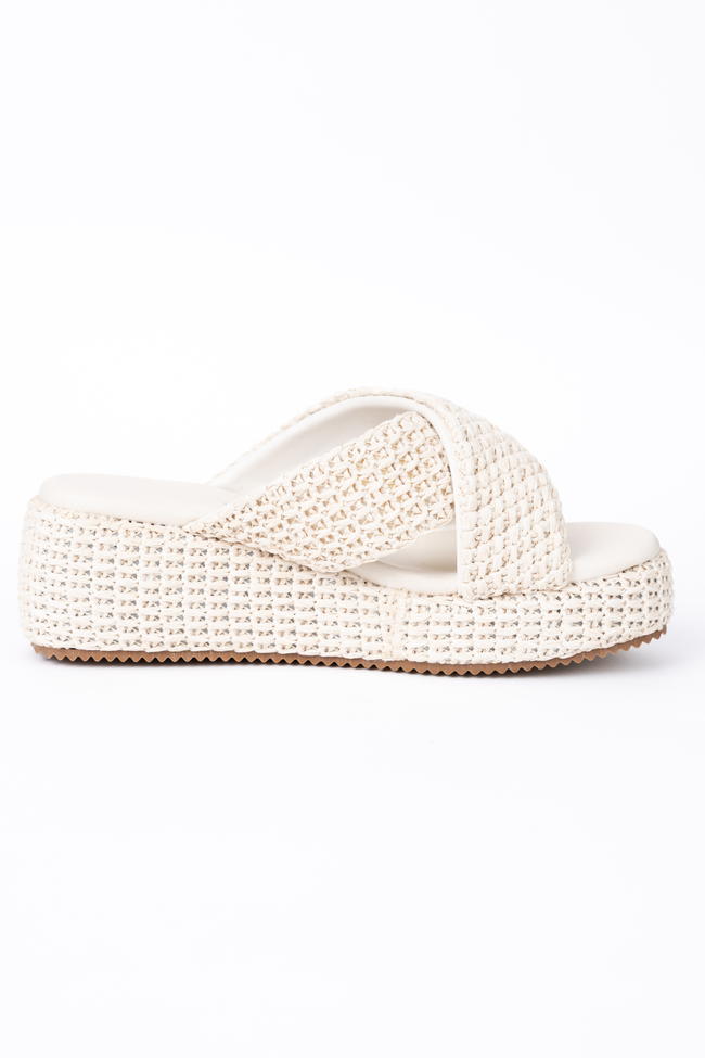 Clementine Ivory Cross Platform Sandals