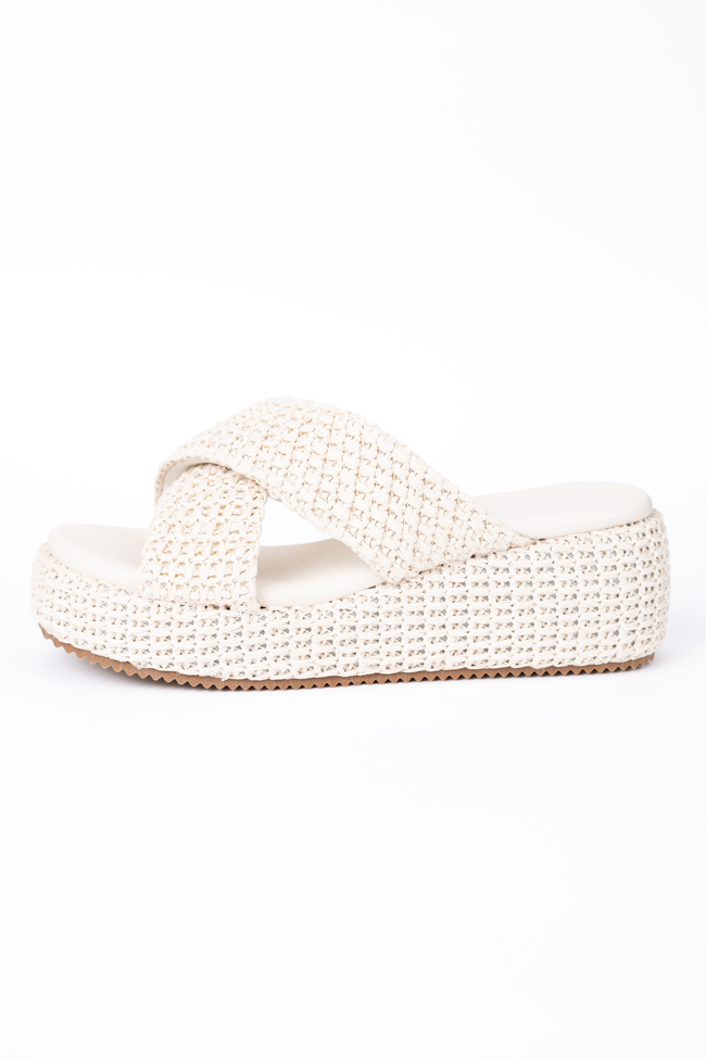 Clementine Ivory Cross Platform Sandals