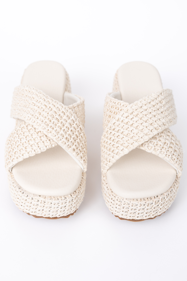 Clementine Ivory Cross Platform Sandals