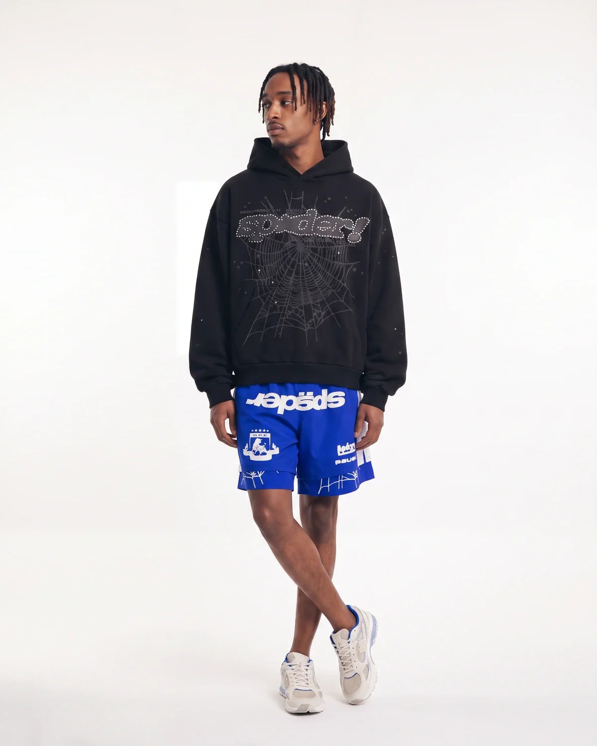 Sp5der P*nk V2 Rhinestone Hoodie Black