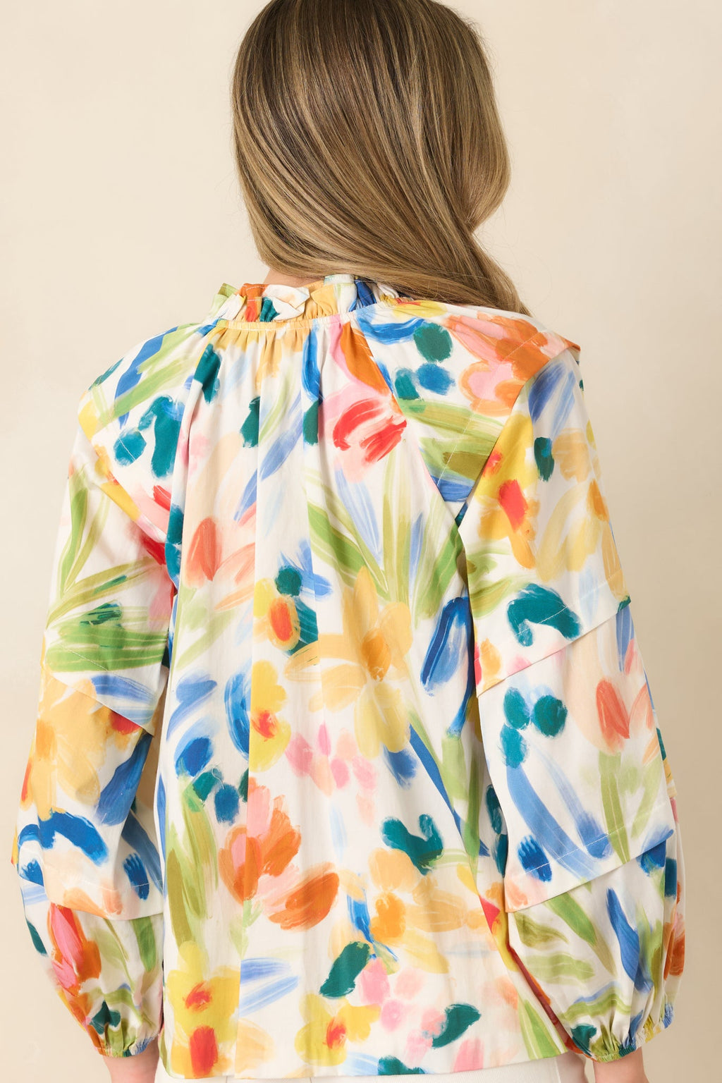 Prosperina Tara Multi Cotton Abstract Floral Print Top
