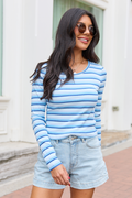 Mynzi Blue Striped Top