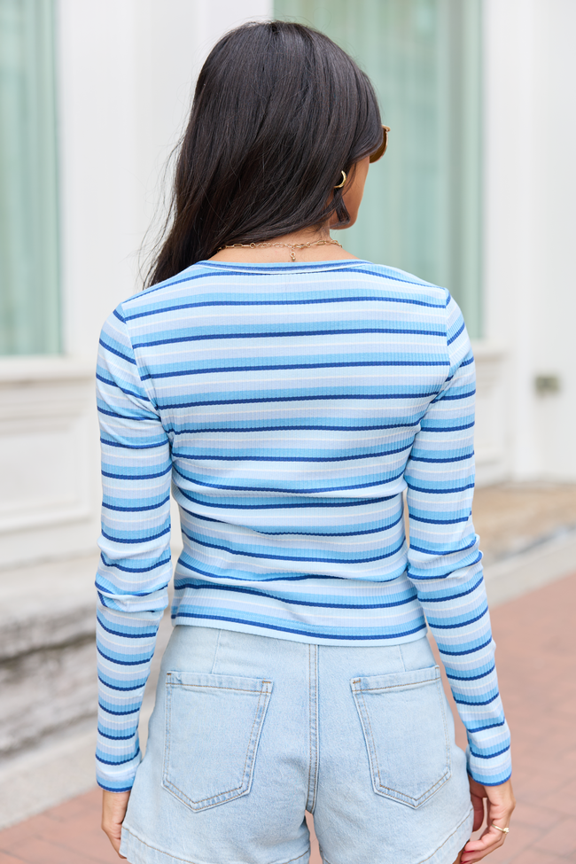 Mynzi Blue Striped Top