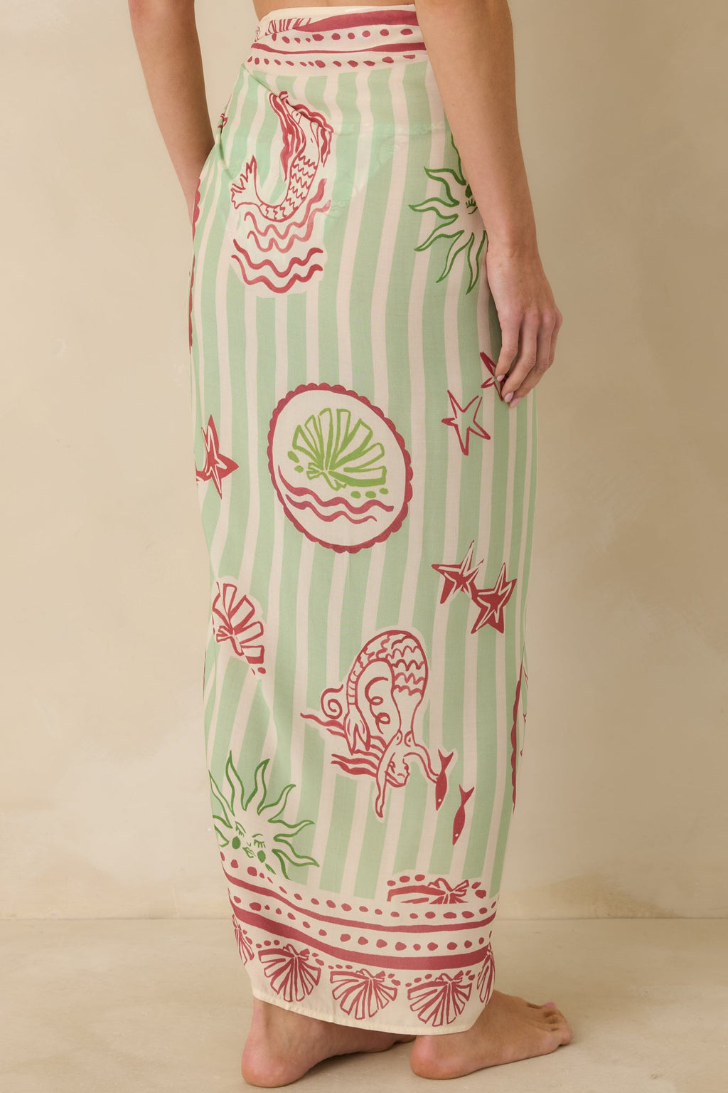 MINKPINK Soleil Green Stripe Mermaid Sarong
