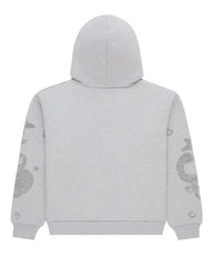 Sp5der Beluga Rhinestone Hoodie Heather Grey