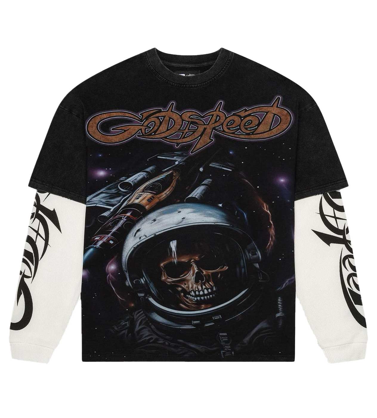 Godspeed Space Traveler Layered Tee Black