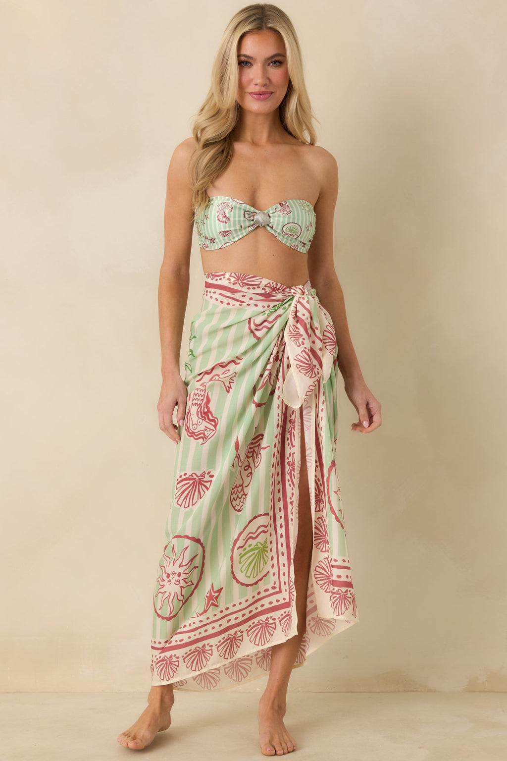 MINKPINK Soleil Green Stripe Mermaid Sarong