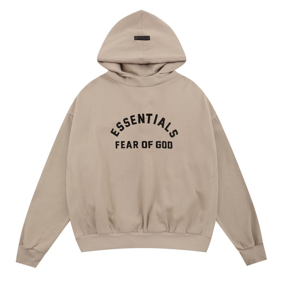 FOG double line heavyweight high street trendy brand hooded sweatshirt with plush loose sweatshirt jacket suitable for men and women, youthful and popular style (25)