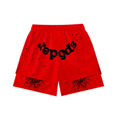 Sp5der shorts American trendy ins niche versatile sweet spider web 555 digital design cartoon summer pants (13)