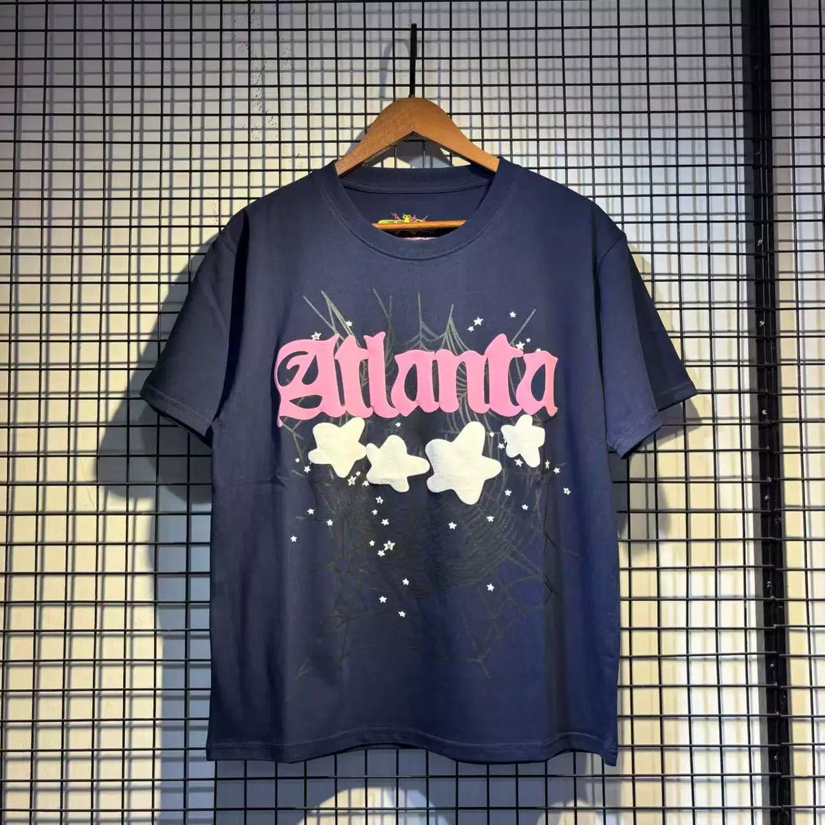 Sp5der European and American high street hip-hop trend brand unisex creative print summer loose cotton short sleeved T-shirt fog (6)
