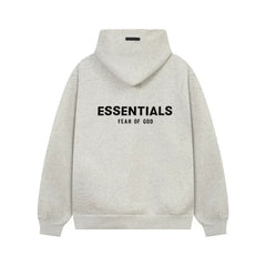 FOG ESSENTIALS Fashion High Street Letter Plush Autumn/Winter Casual Plush Hooded Sweatshirt Pants Set for Men (2)