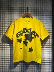 Sp5der European and American high street hip-hop trend brand unisex creative print summer loose cotton short sleeved T-shirt fog (12)