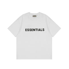 ESSENTIALS Short sleeved T-shirt European and American High Street FOG Double Line Men's and Women's American Trendy Brand Pure Cotton Round Neck Loose Set (1)