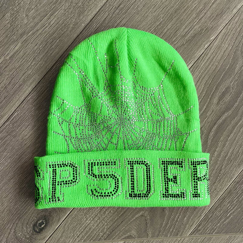 Sp5der worldwide 555555 unisex rhinestone knitted yarn cold hat (5)