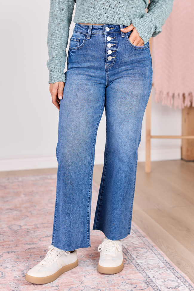 Malia Medium Wash High Rise Wide Leg Jeans FINAL SALE