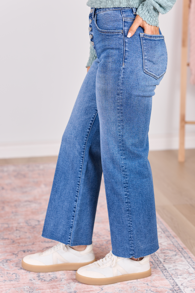 Malia Medium Wash High Rise Wide Leg Jeans FINAL SALE