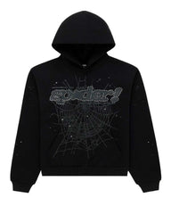 Sp5der P*nk V2 Rhinestone Hoodie Black