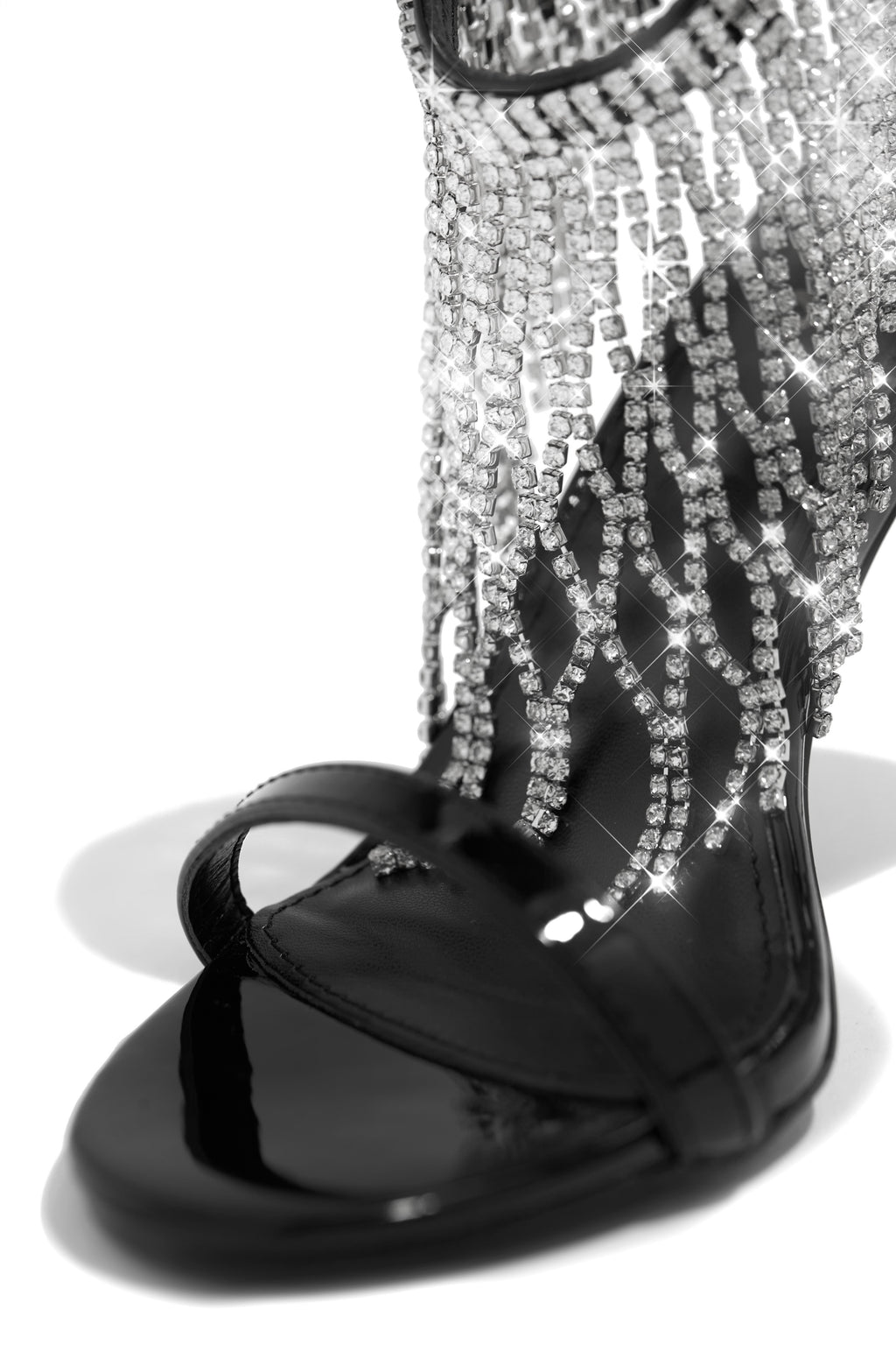 Formal Icon Embellished Dangle Heels - Black