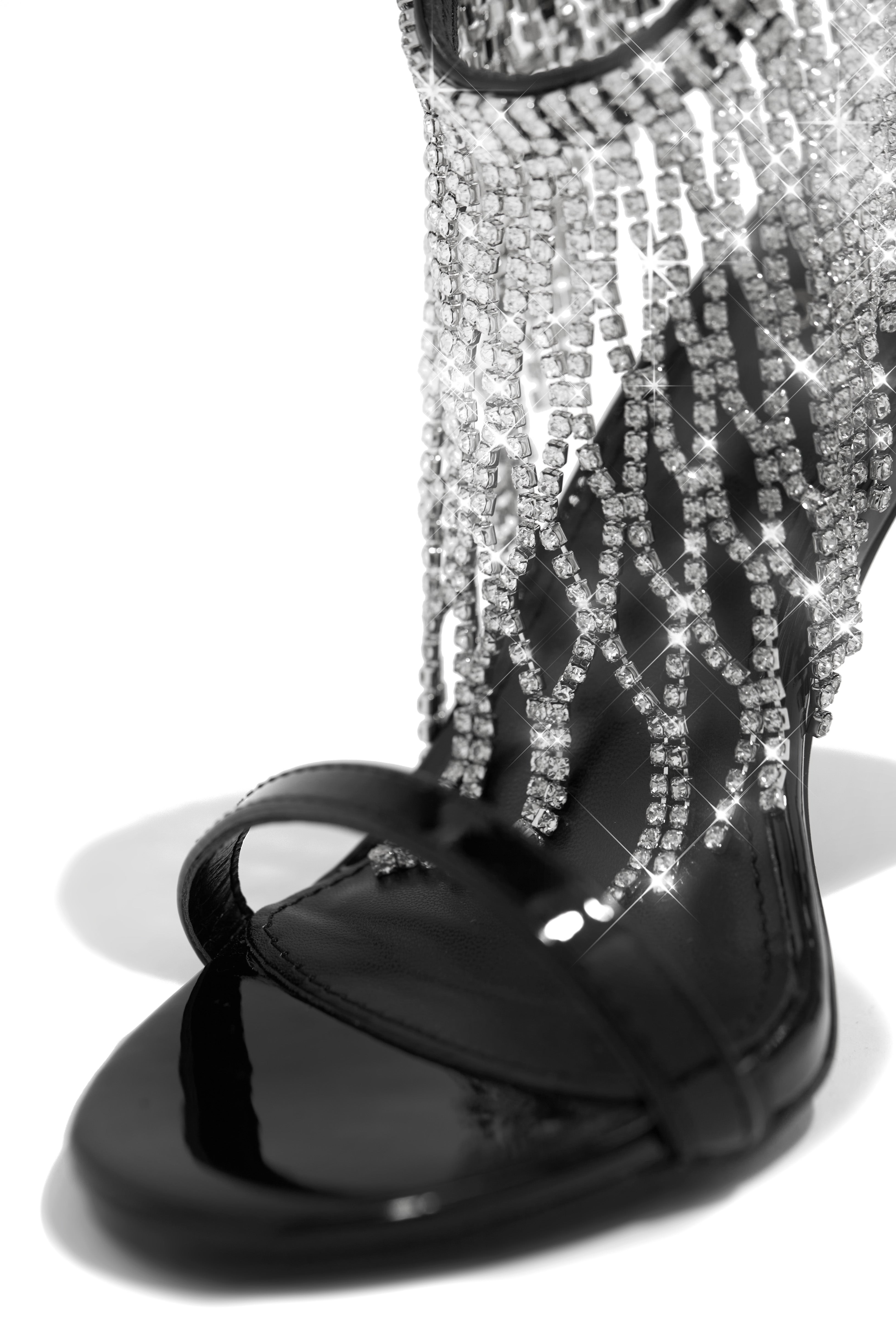 Formal Icon Embellished Dangle Heels - Black