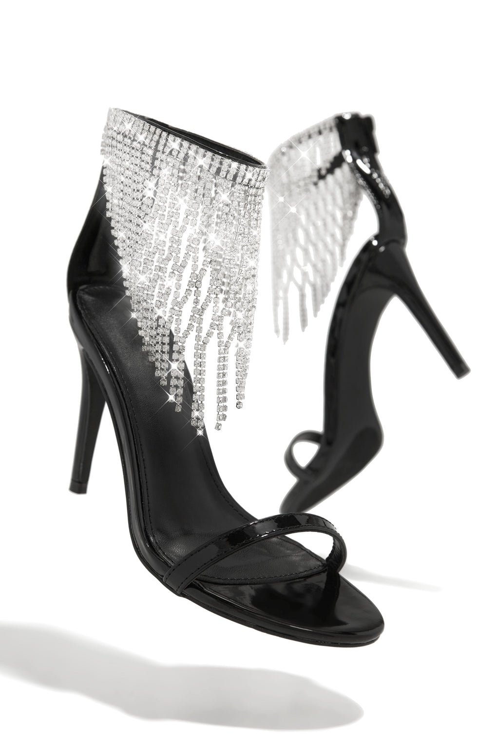 Formal Icon Embellished Dangle Heels - Black