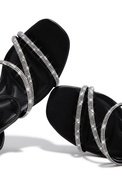 Annalise Embellished Mid Heels - Black