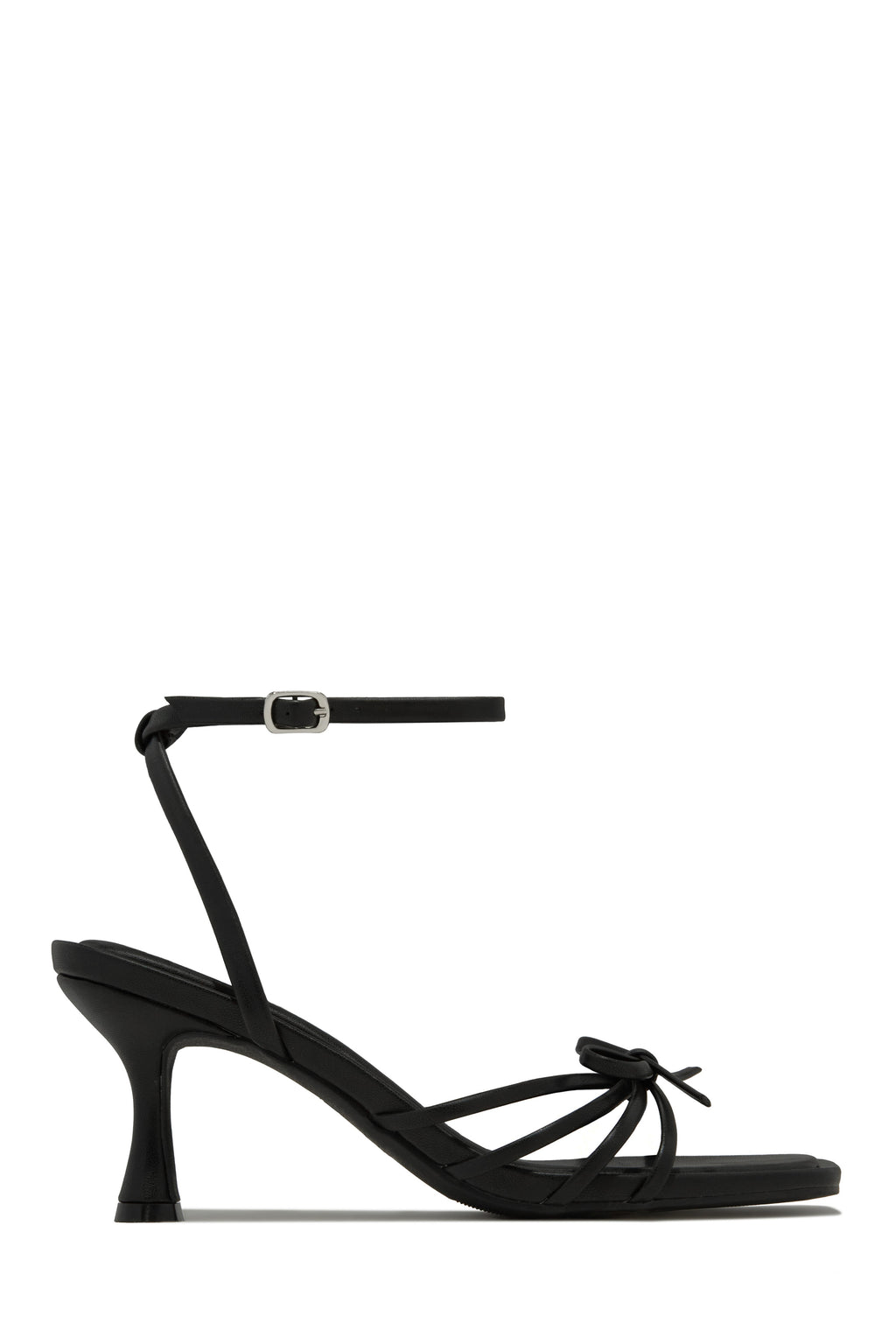 Denaya Ankle Strap Mid Heels - Black