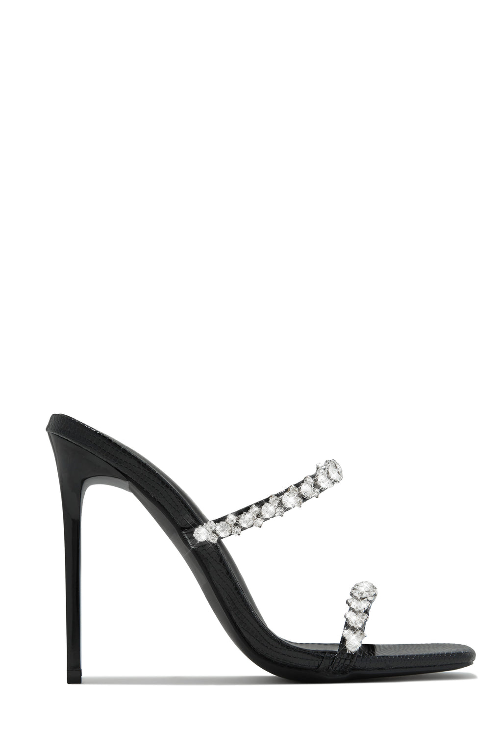Amyna Embellished High Heel Mules - Black