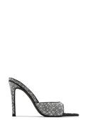 Amiah Embellished High Heel Mules - Black